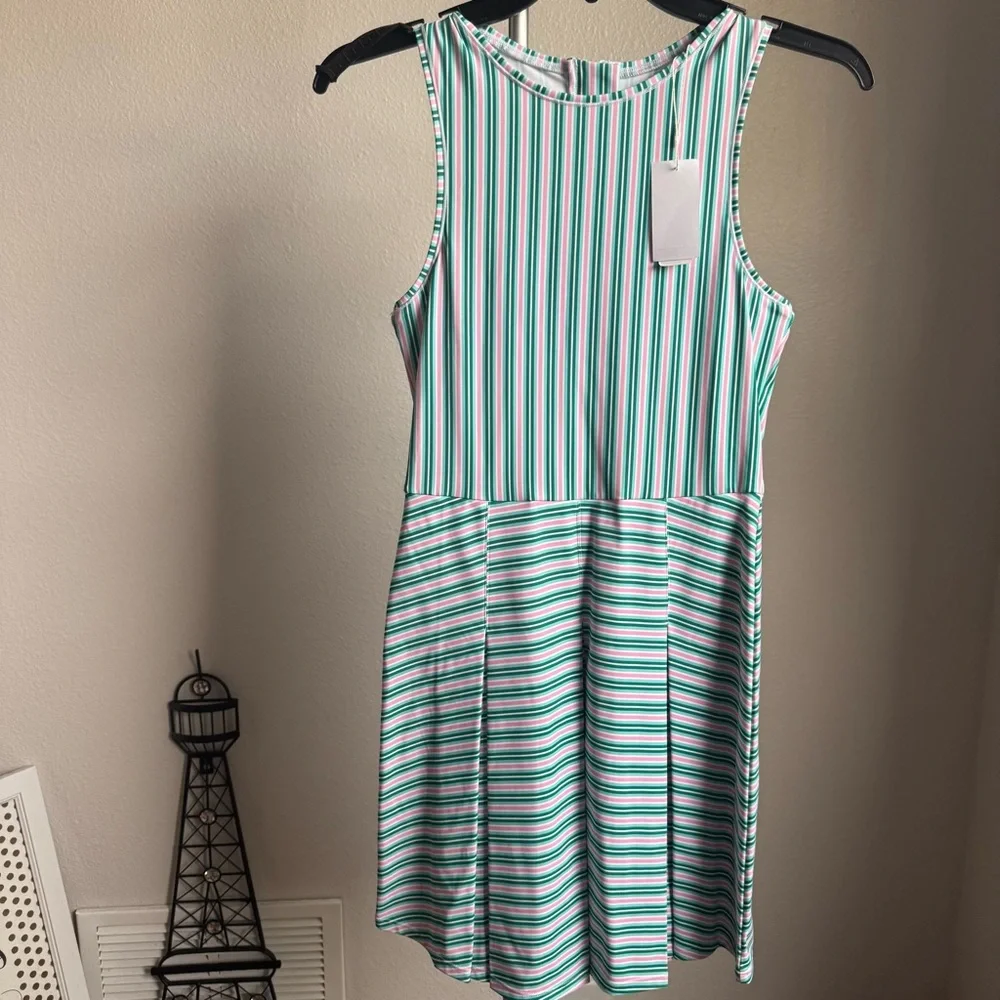 NWT ADDISON BAY RACQUET DRESS IN WATERMELON STRIPE Sz S - Picture 5 of 9